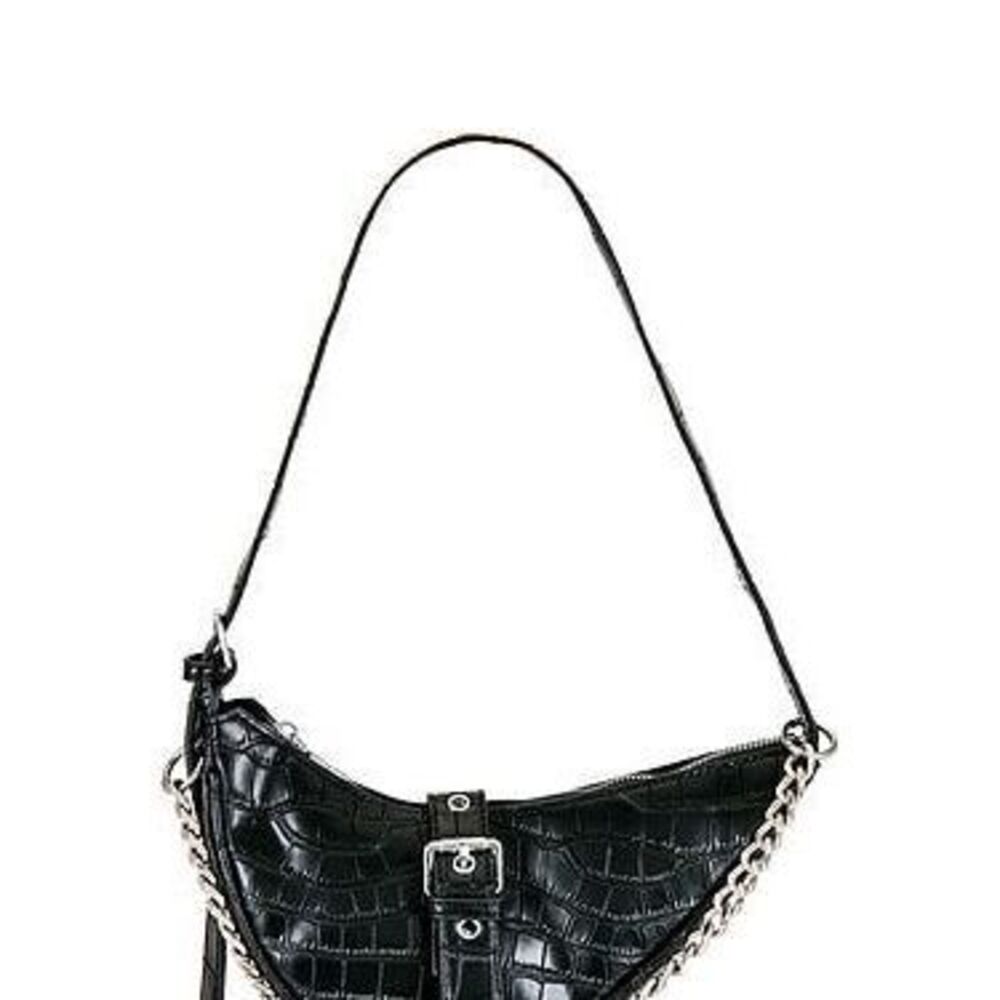 Superdown black crocodile Jade Faux Leather Bag- mini bag